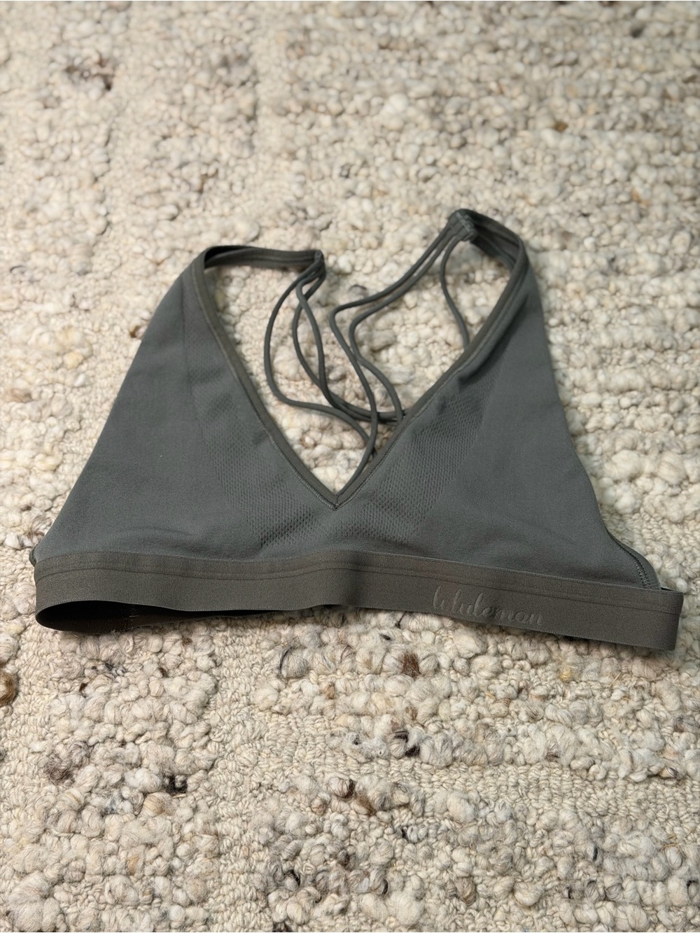 lululemon athletica Olive Green Strappy V-Neck Sports Bra